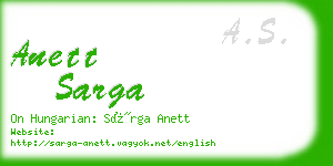 anett sarga business card